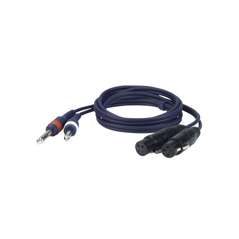 CORDON ADAPTATEUR 2  XLR FEMELLE / 2 JACK 6.35 MALE
