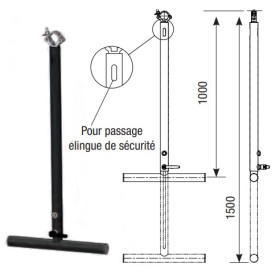 BARRE T TELESCOPIQUE NOIRE...