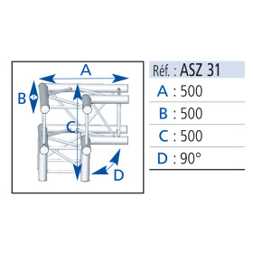 ANGLE 3D CARRE 290 ALU...