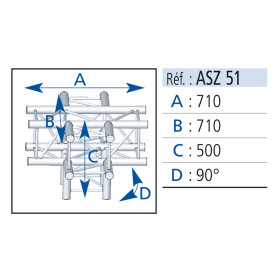 ANGLE 5D CARRE 290 ALU