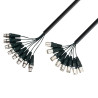 CORDON MULTIPAIRE 8 XLR MALES / FEMELLES 5 METRES