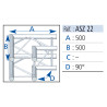 ANGLE 2D CARRE 290 ALU RENFORCE PEINTURE NOIR