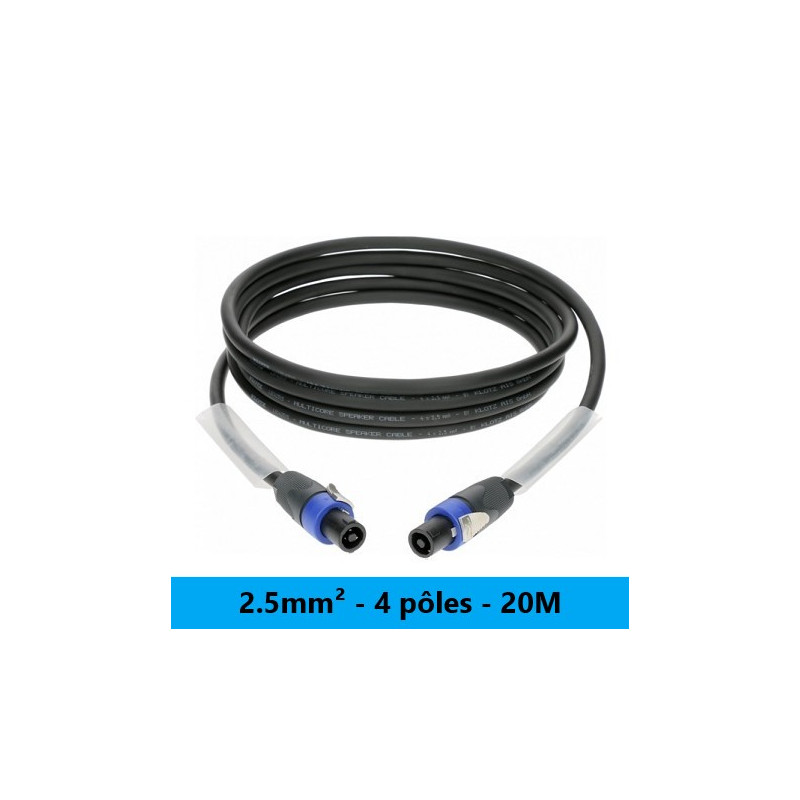 CORDON HP SPEAKON FEMELLE / FEMELLE SC-3 4 x 2,5 mm² 20 METRES PVC KLOTZ CORDON HP SPEAKON FEMELLE / FEMELLE SC-3 4 x 2,5 mm² 20 METRES PVC KLOTZ
