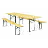 ENSEMBLE BRASSERIE : TABLE + 2 BANCS pour 6 à 8 personnes