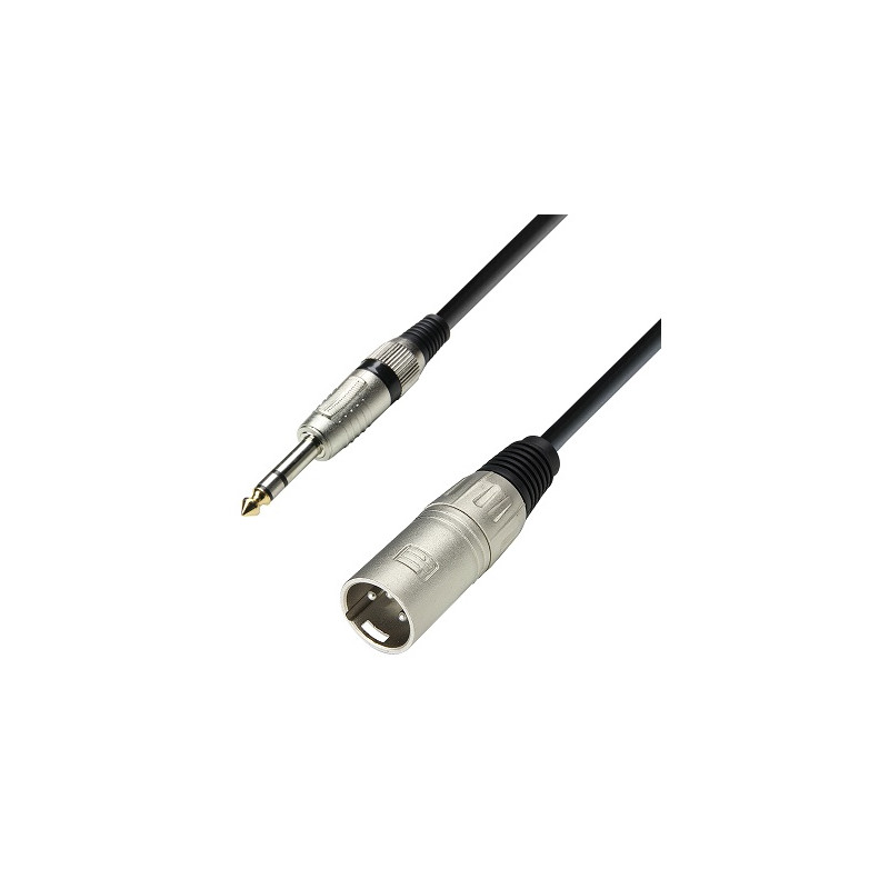 CORDON ADAPTATEUR XLR MALE / JACK 6.35 MALE
