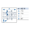 ANGLE ALU SZ 290 CARREE 4 DEPARTS HORIZONTAL ASD