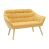 CANAPE 2 PLACES EN TISSU JAUNE MOUTARDE