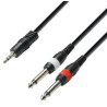 CORDON ADAPTATEUR 2 JACK 6.35 MALE / JACK 3.5 MALE STEREO 
