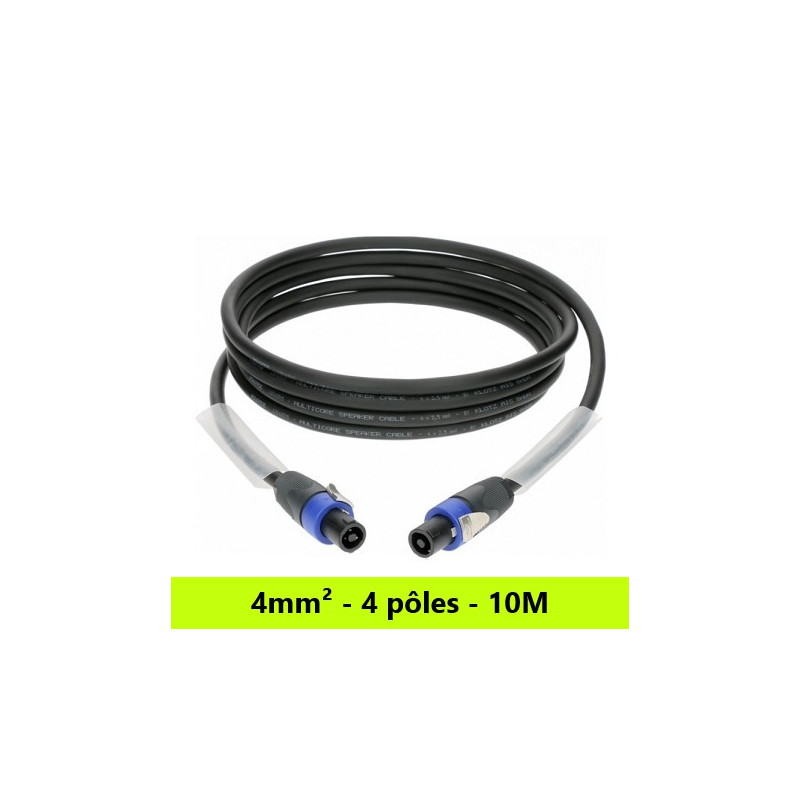 CORDON HP PVC SPEAKON FEMELLE / FEMELLE 4p 4X4.0 mm2 10 METRES KLOTZ