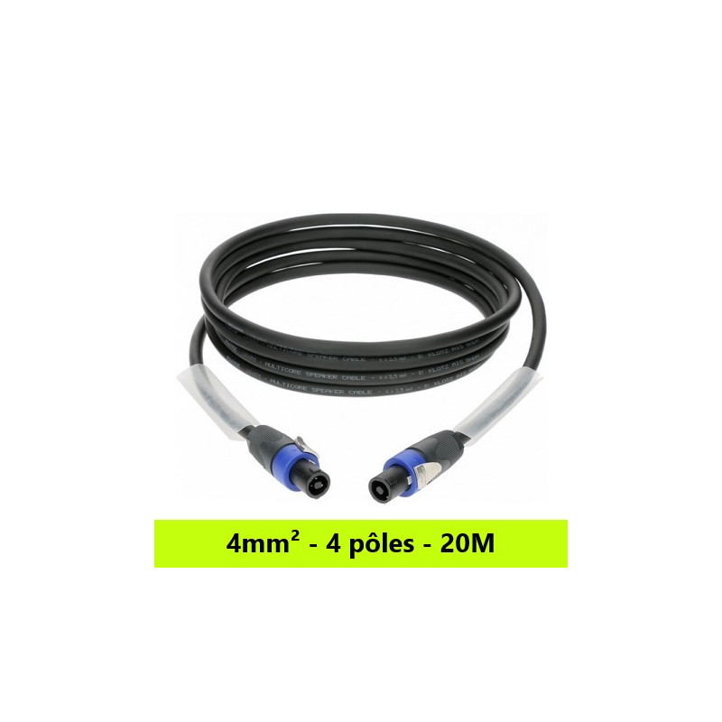 CORDON HP PVC SPEAKON FEMELLE / FEMELLE 4p 4X4.0 mm2 20 METRES KLOTZ