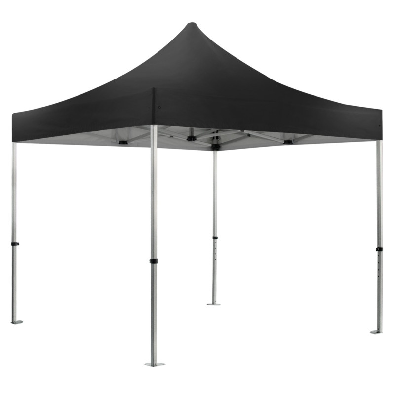 STAND DEPLIABLE ALUMINIUM PRO 3 X 3 M + 3 MURS PLEINS NOIRS 