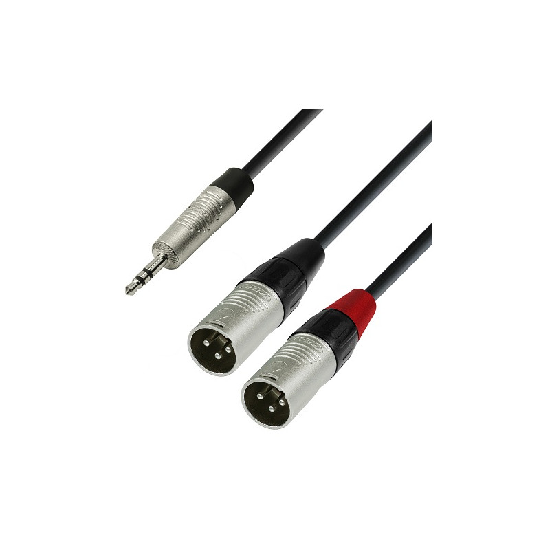 CORDON ADAPTATEUR 2 XLR MALE / JACK 3,5 STEREO  