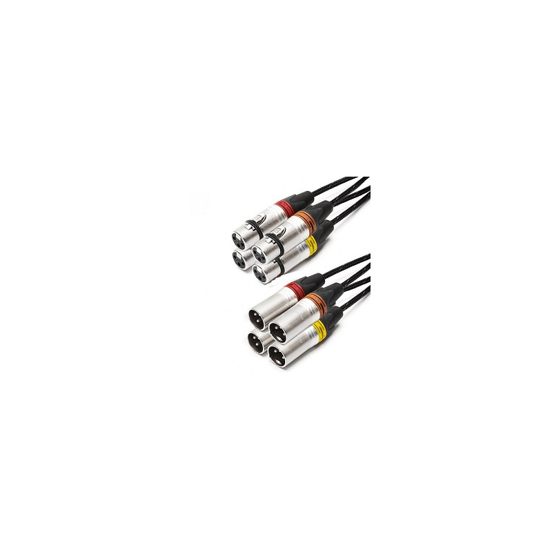 CORDON MULTIPAIRE 4 VOIES XLR MALE/FEMELLE NEUTRIK 5M
