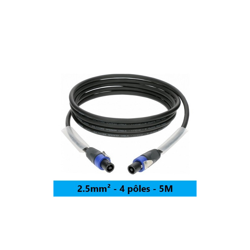 CORDON HP SPEAKON FEMELLE / FEMELLE SC-3 4 x 2,5 mm² 5 METRES PVC KLOTZ