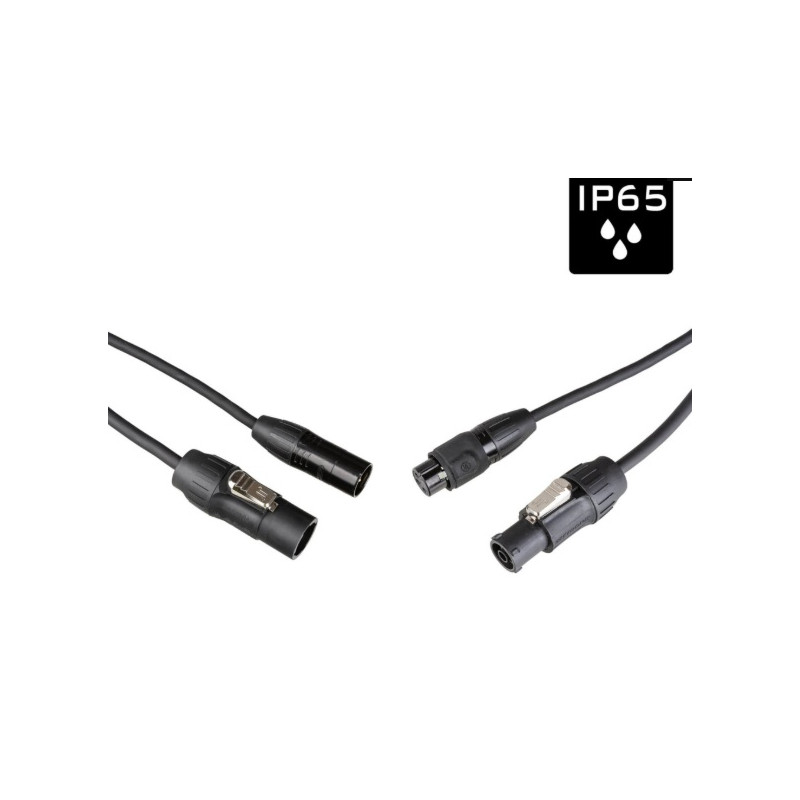 CORDON DMX 3 BROCHES ET POWERTRUE1 IN/OUT 3M HILEC