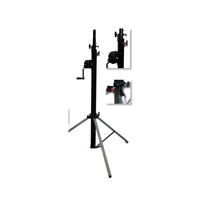 PIED ELEVATEUR HAUTEUR MAX 4M CHARGE 80KG AVEC TREUIL ASD