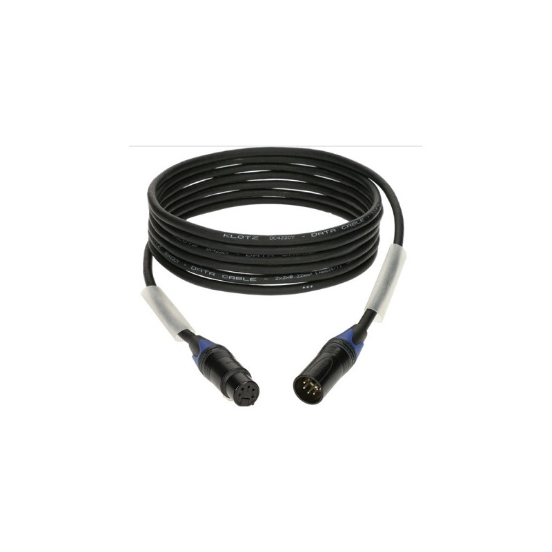 CORDON DMX 5 POINTS NOIR MALE/FEMELLE 10M KLOTZ