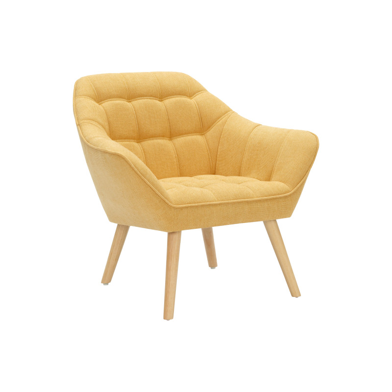 FAUTEUIL EN TISSU JAUNE MOUTARDE