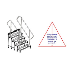PAIRE DE MAINS COURANTES POUR ESCALIER DE 40 CM A 100CM ASD 