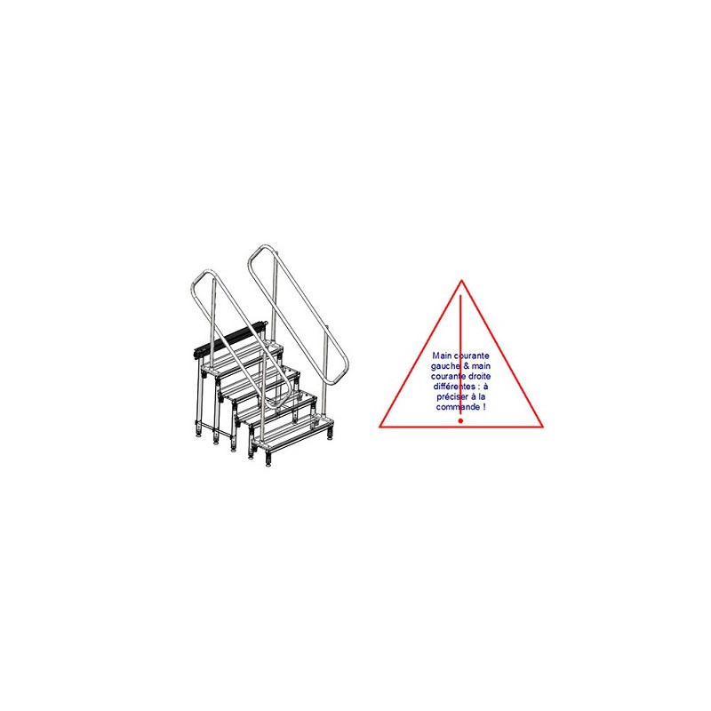 PAIRE DE MAINS COURANTES POUR ESCALIER DE 40 CM A 100CM ASD 