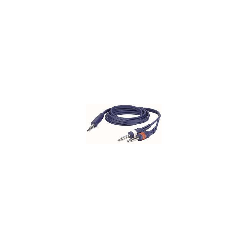 CORDON ADAPTATEUR 2 JACK 6.35 MALE / JACK 6.35 MALE  