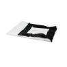 TOILE PROJECTION BLANCHE BORD NOIR + OEILLETS LARGEUR 6.40M X HAUTEUR 3.70M