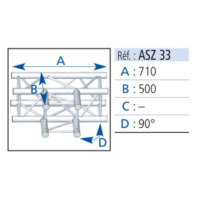 ANGLE 3D CARRE 290 ALU EN T