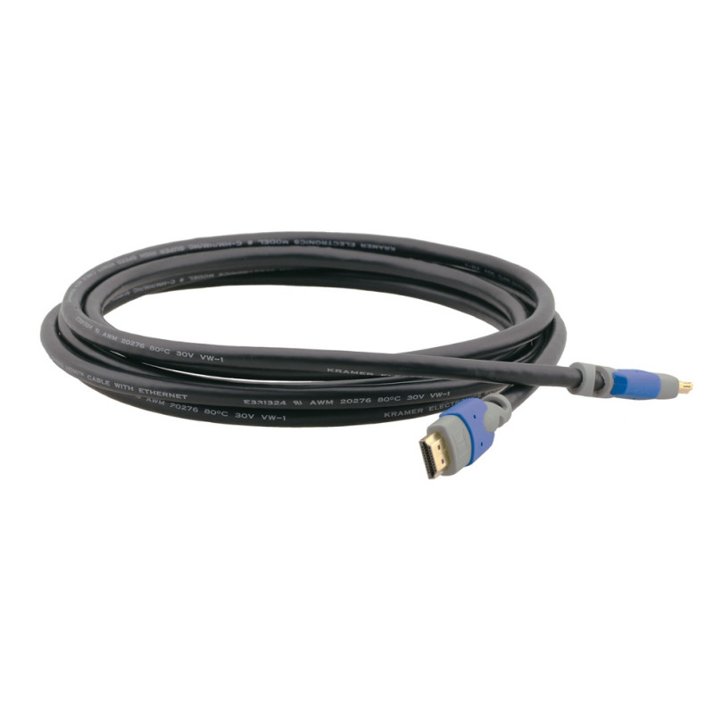 CORDON PRO HDMI 4,60 METRES HAUT DEBIT AVEC ETHERNET MALE / MALE KRAMER