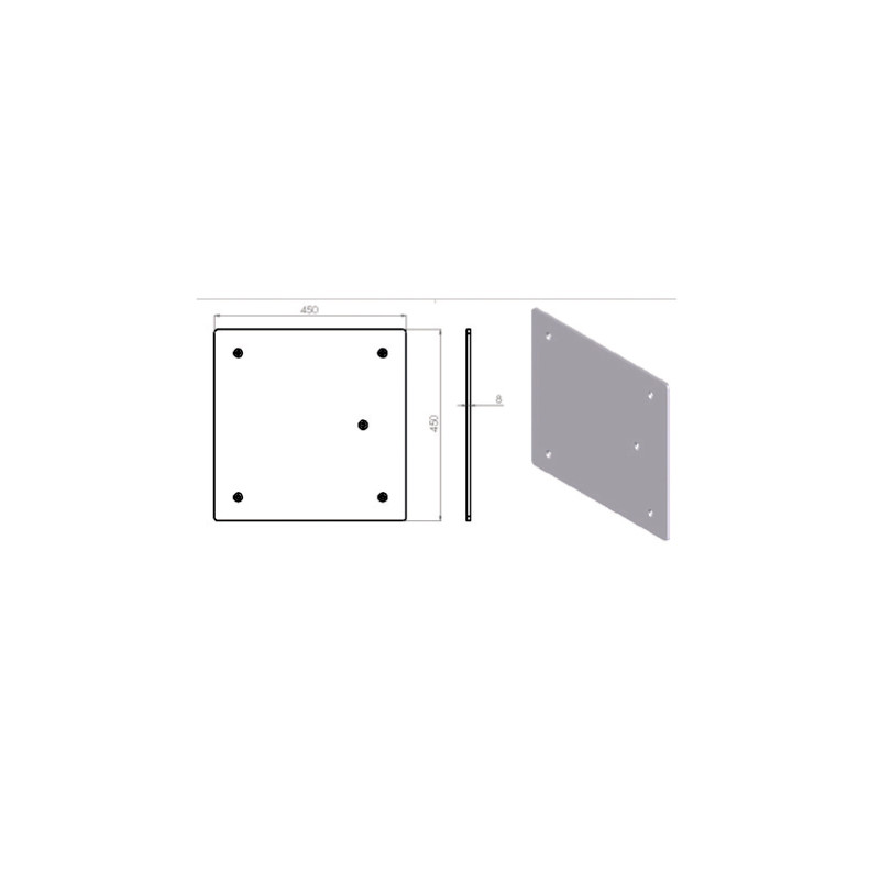 EMBASE LEGERE CARRE POUR STRUCTURE
