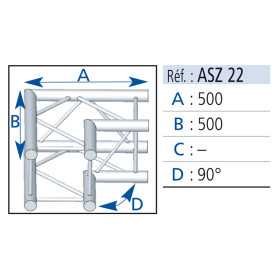 ANGLE 2D CARRE 290 ALU...