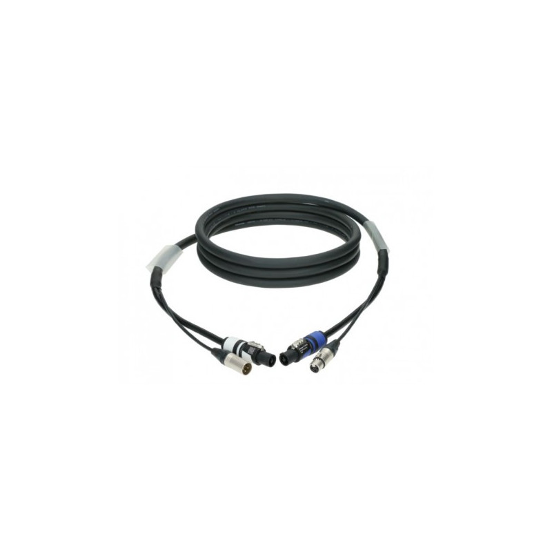 CORDON DMX ET ALIM XLR 3P POWERCON 3 METRES KLOTZ