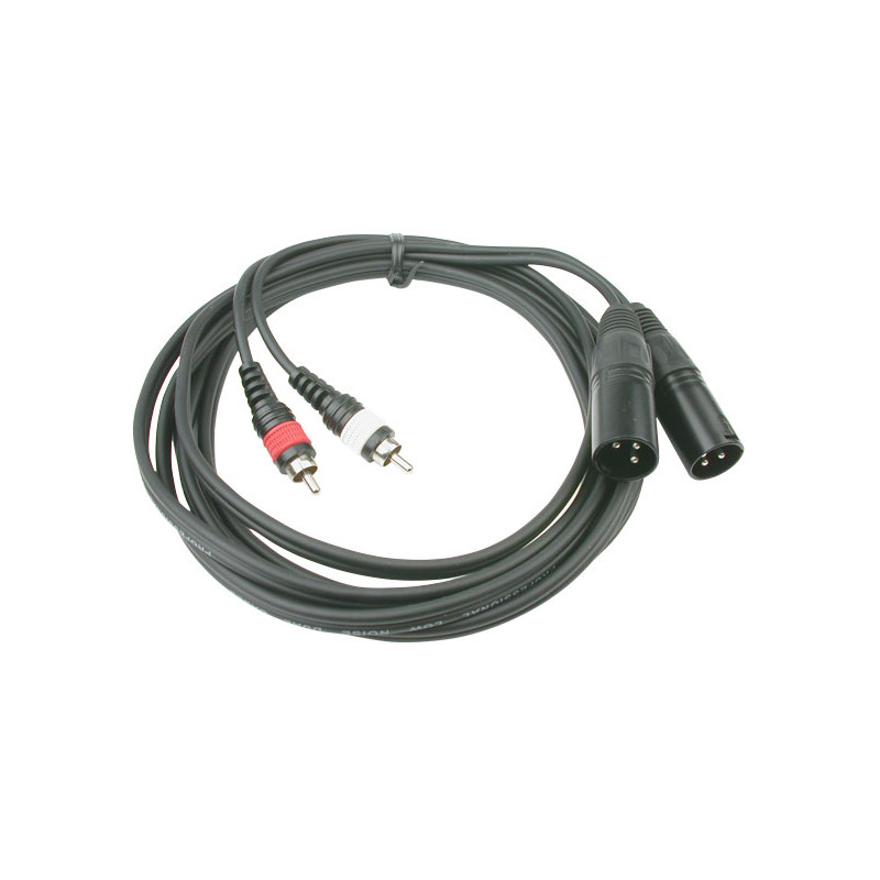 CORDON ADAPTATEUR 2 XLR MALE / 2 RCA MALE