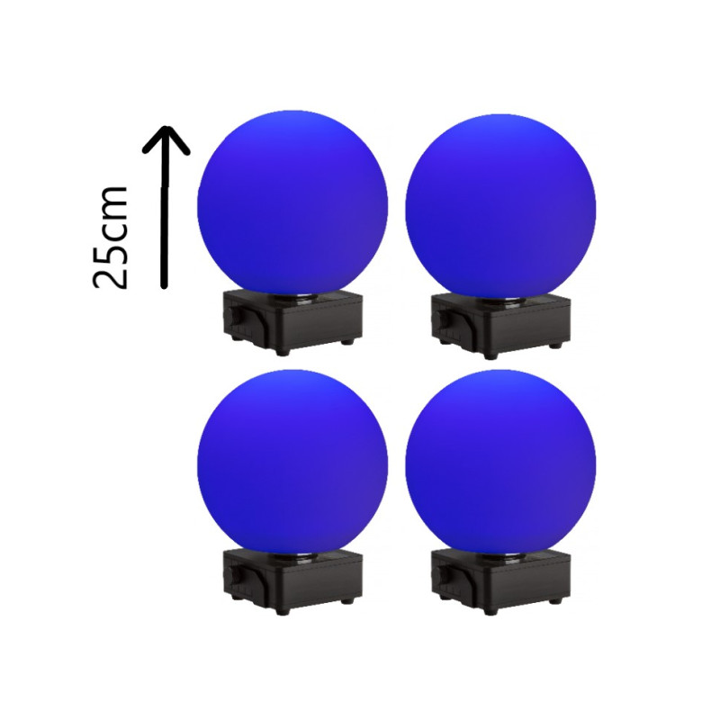 PACK DECO 4 BOULES ACRYLIQUE 25CM