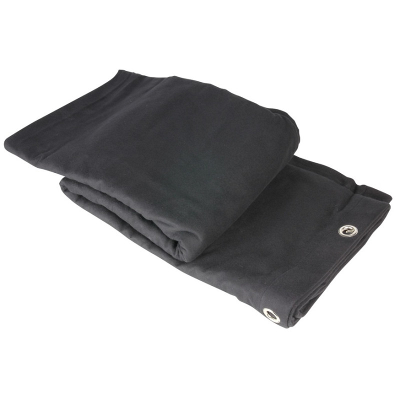 RIDEAU DE SCENE 3 x 3 M NOIR / MOLLETON B1 AVEC OEILLETS 