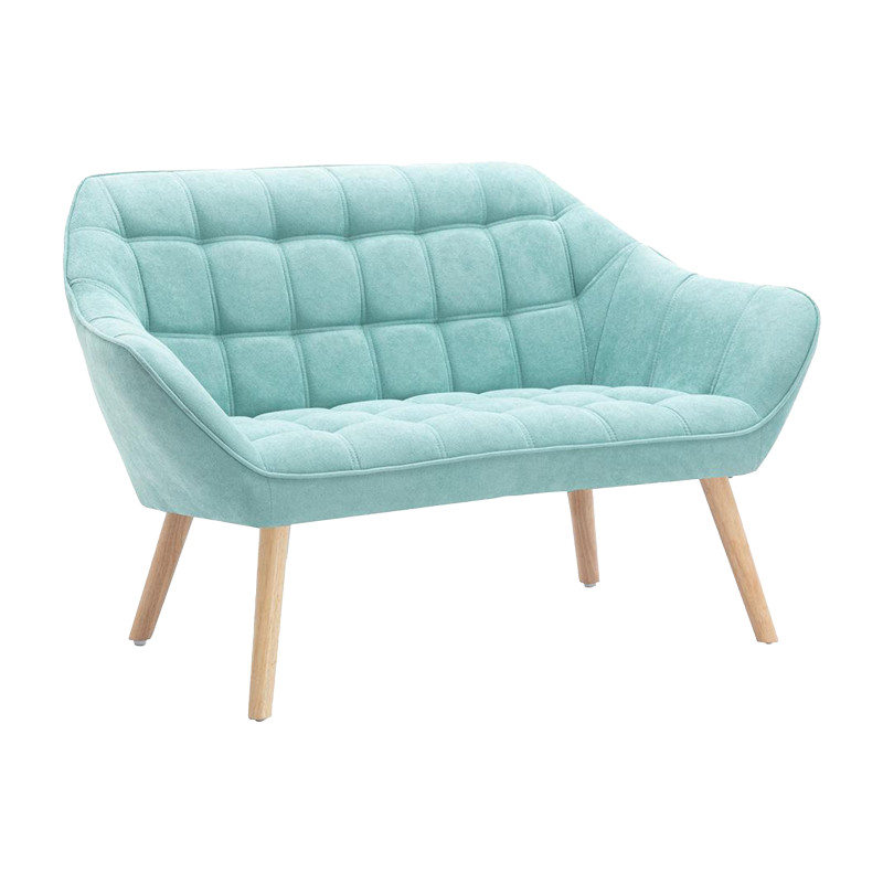 CANAPE 2 PLACES EN TISSU VERT AMANDE