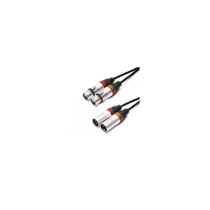 CORDON MULTIPAIRE 2 VOIES XLR MALE/FEMELLE NEUTRIK 5M