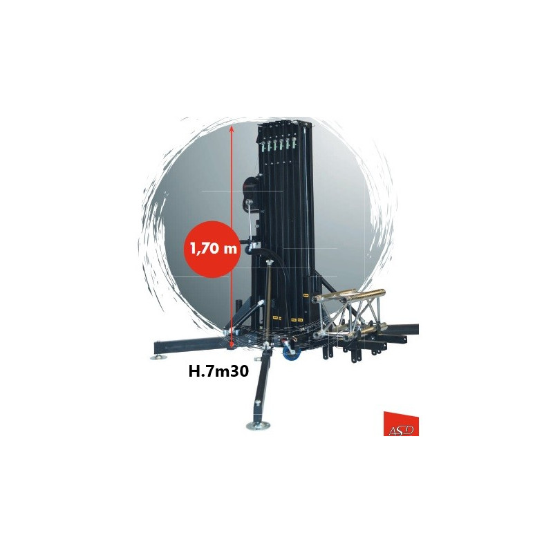 PIED A TREUIL HAUT 7.30 M CHARGE MAX 300 KG ASD